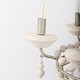 preview thumbnail 7 of 8, Phillum Silver Metal & White Wood Beaded Six Bulb Chandelier - 29"W x 29"D x 37"H