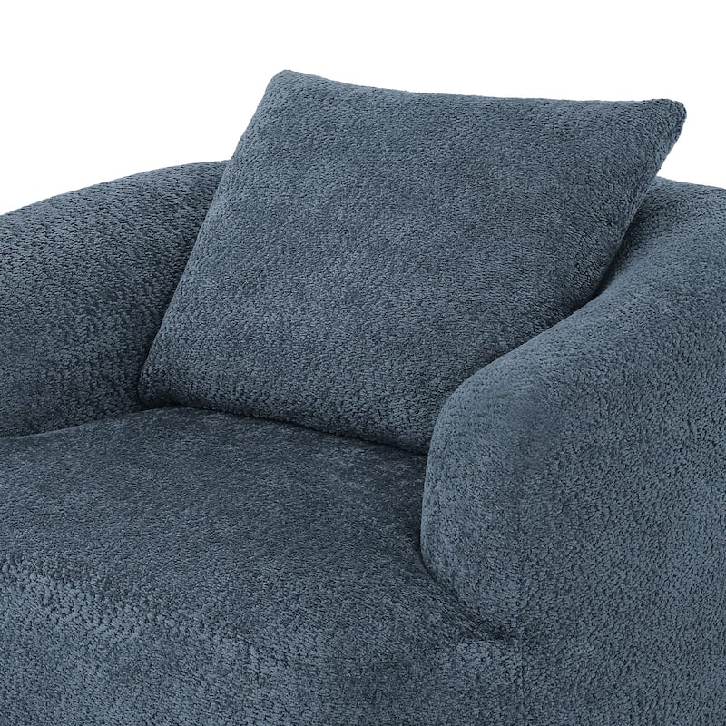 Chenille Swivel Accent Chair with Pillow