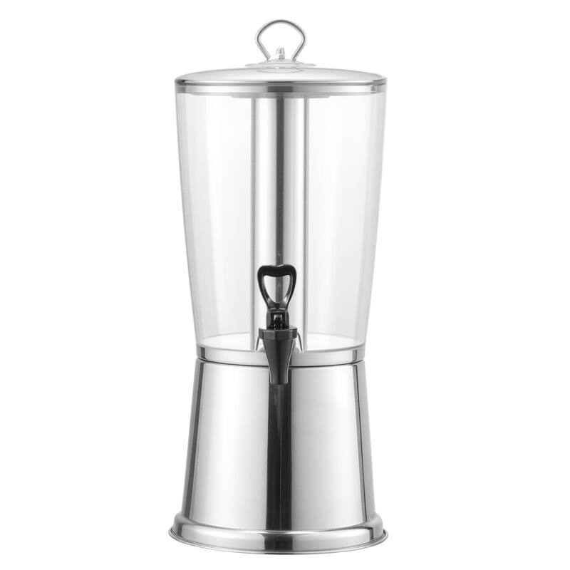 2.1-Gal Stainless Steel Beverage Dispenser with Ice Core and No-Drip Spigot for Juice or Water - 11.8 x 9.5 x 22.4 in