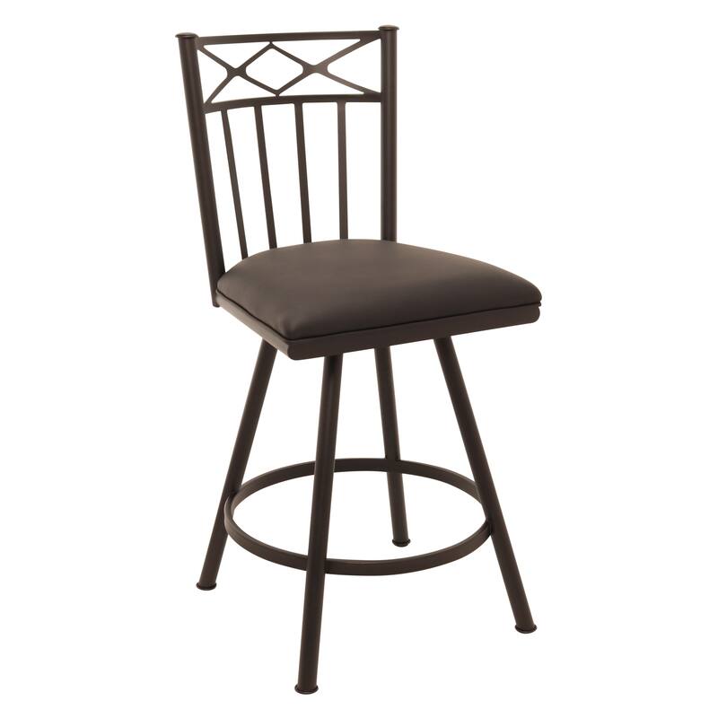 Tempo Furniture Lennix Swivel 26" Counterstool w/ Fully Welded Metal Frame (Commercial Grade) by Furnish Theory (Various Colors) - Onyx Noir & Obsidian Black