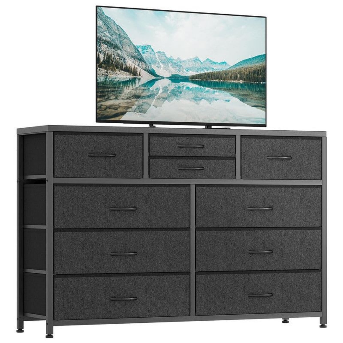 10-Drawer Modern Fabric Dresser for Bedroom, Large Storage Chest, 45" TV Stand, Living Room, Hallway Organizer