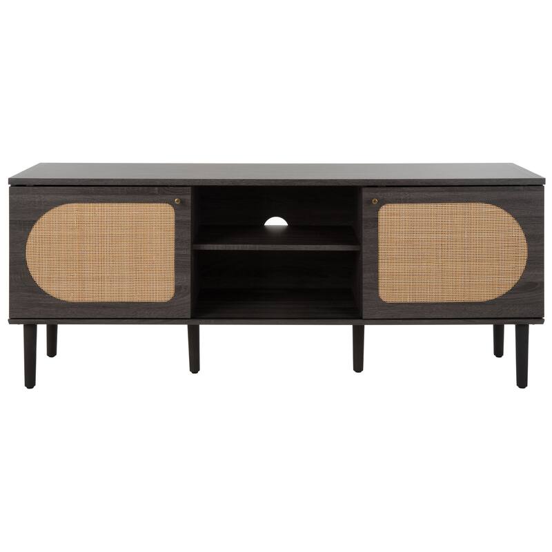 SAFAVIEH Krystina 2 Door 2-Shelf Media Stand - 59" W x 15" D x 24" H - 59Wx15Dx24H