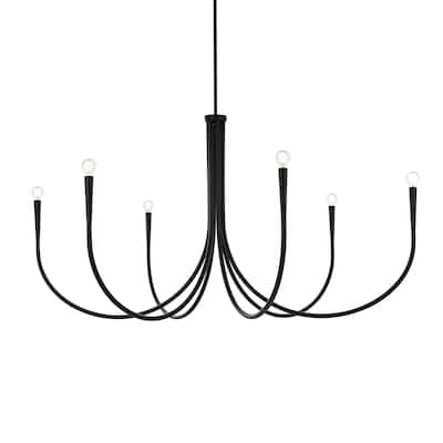 Elegant Lighting LD722D50 Layne 6 Light 50" Wide Taper Candle Style