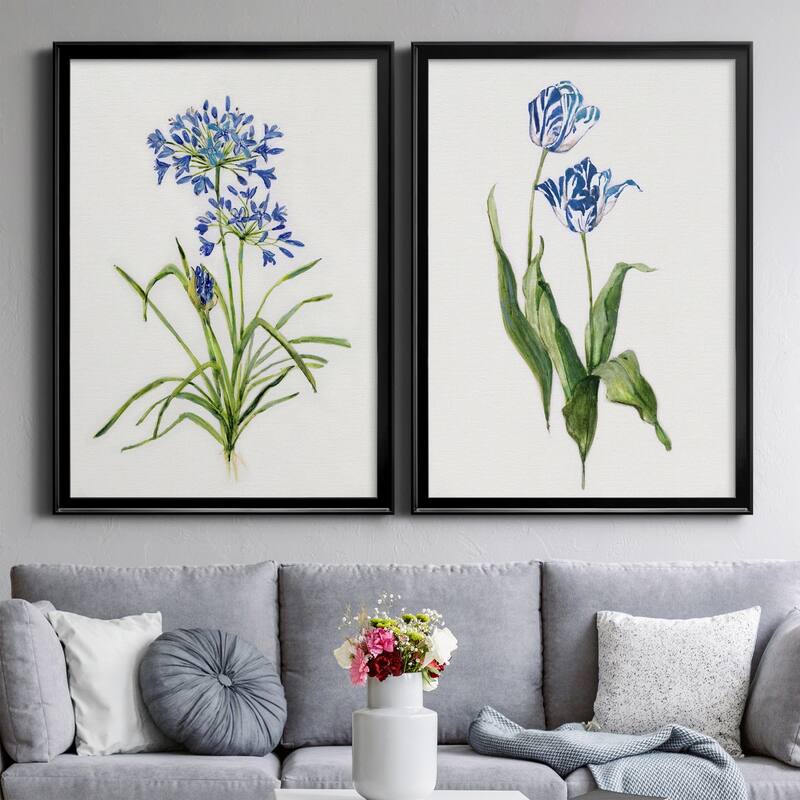 Blue Lively Botanical I Premium Framed Print - Ready to Hang - Multi-Color