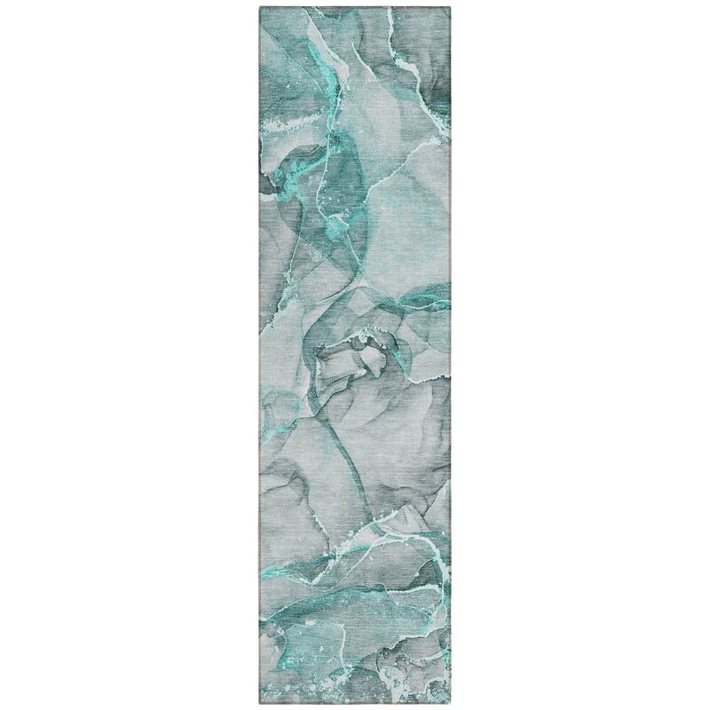 Lalu Artistic Abstract Weather Resistant Classic Meets Modern Outdoor Rug