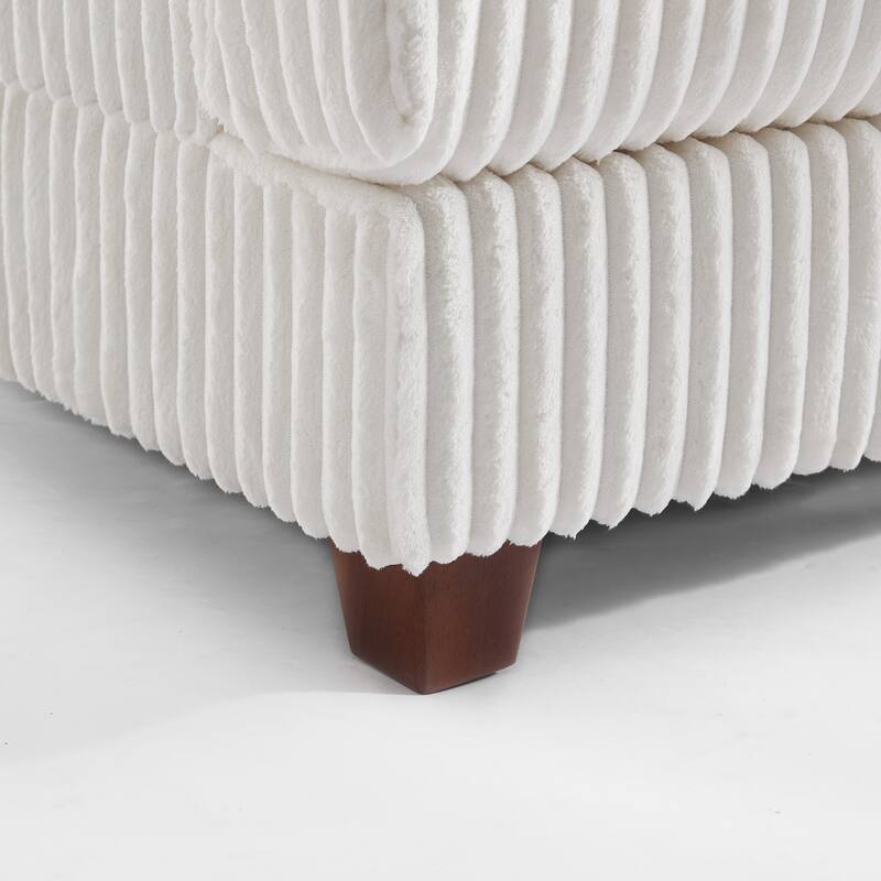 36" Wide Oversized Upholstered Chaise Lounge Accent Chair with Ottoman