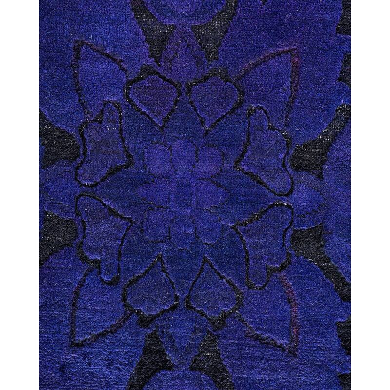 Overton Handknotted Wool Vintage Inspired Contemporary Overdyed Purple Area Rug - 17' 7" x 11' 10"