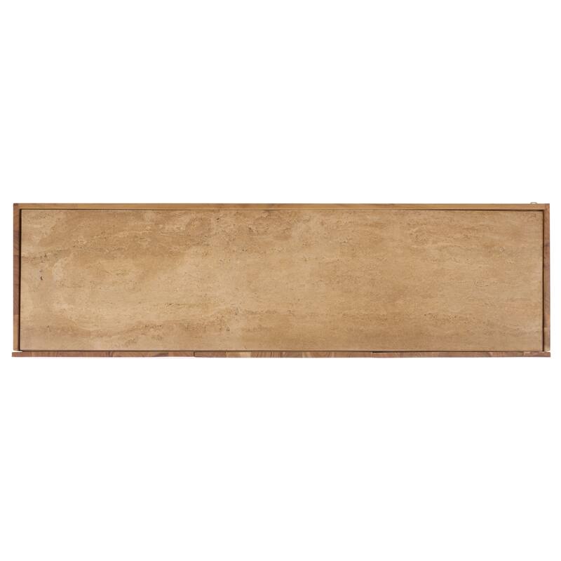 SAFAVIEH Couture Ashlietta Travertine Top Sideboard - 63"W x 18"D x 29"H