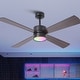 preview thumbnail 2 of 39, 52" Black/ Distressed Brass Smart Dimmable RGB Ceiling Fan with Remote and App Control