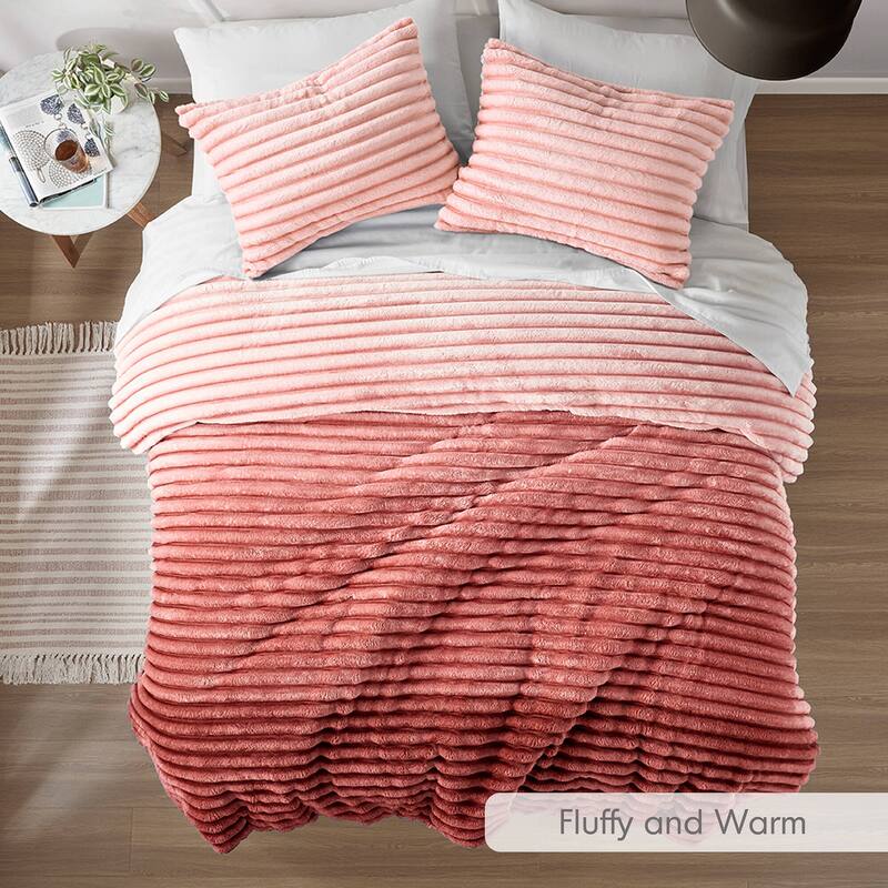 Chelsea Square Avril Fluffy Ribbed Plush Comforter Set