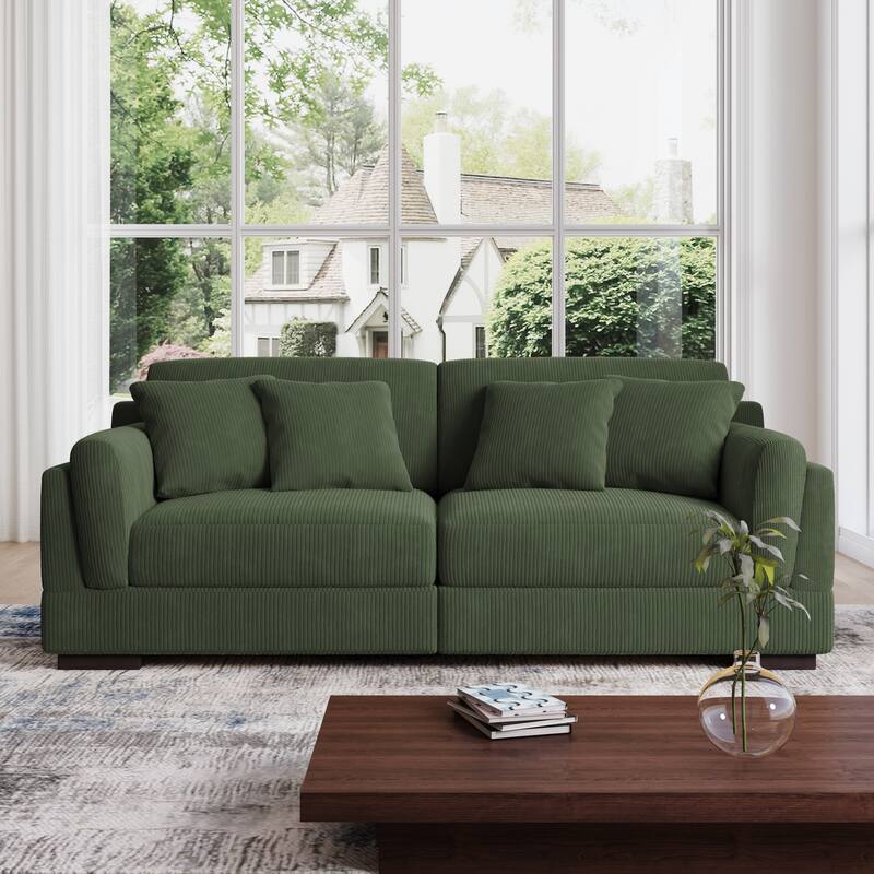 90" Corduroy Modular Sofa Reclining Sectional