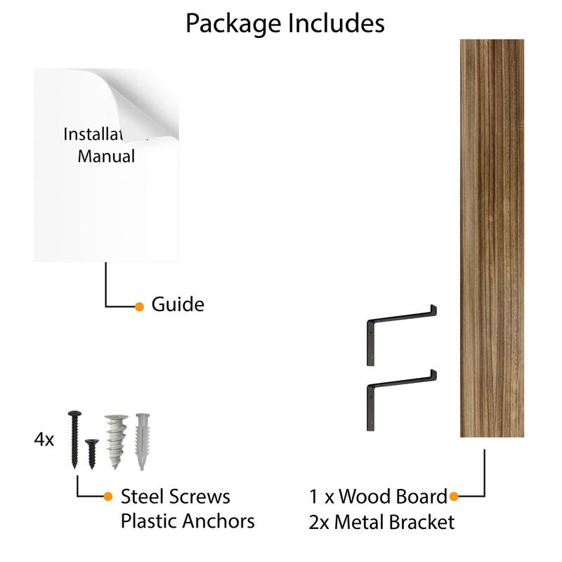 Wallniture Menton 48-60-72-84 inch Long, 9.25" Deep, 1.5" thick Floating Wall Shelf for Wall, Office Decor, Rustic Decor, 1 Pc
