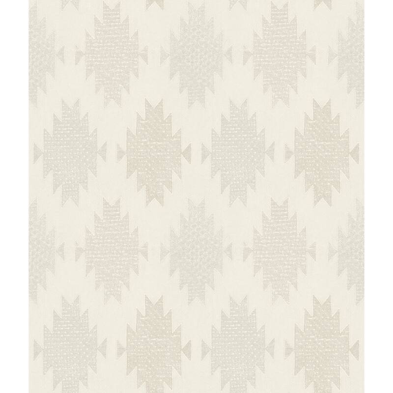 Stitched Heirloom White Wallpaper