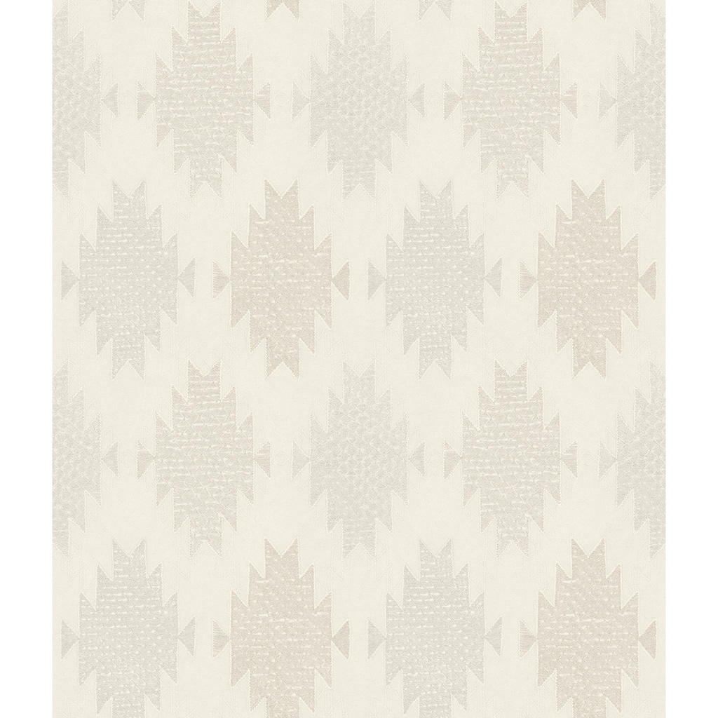 Stitched Heirloom White Wallpaper