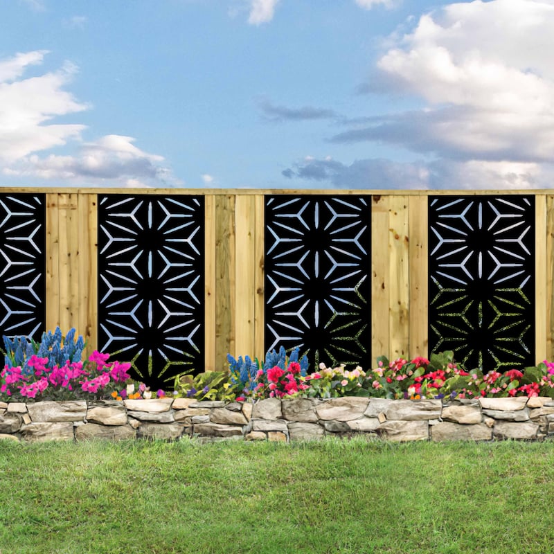 Durable Metal Outdoor Privacy Screen - Free Standing Panel for Enhanced Privacy