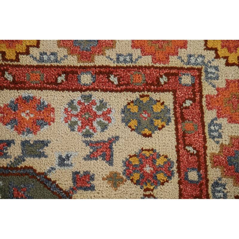 Elephant Feet Heriz Serapi Indian Area Rug Hand-Knotted Wool Carpet - 7'9" x 9'11"