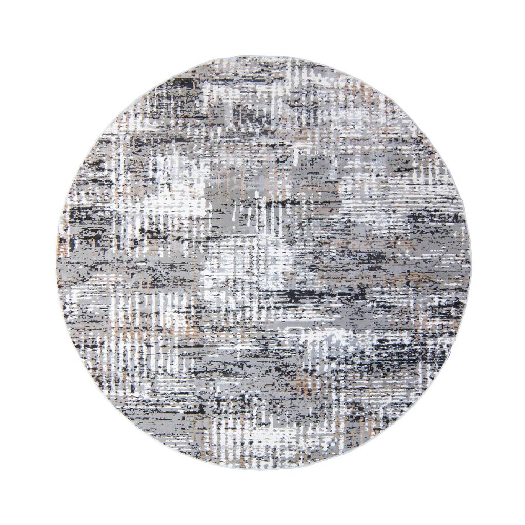 Barga Latah Gray Area Rug (7'10" Round) by Gertmenian - 7'10" Round