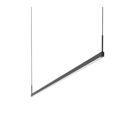 Sonneman Lighting Thin-Line Satin Black 72-inch LED One Sided Pendant, White Shade