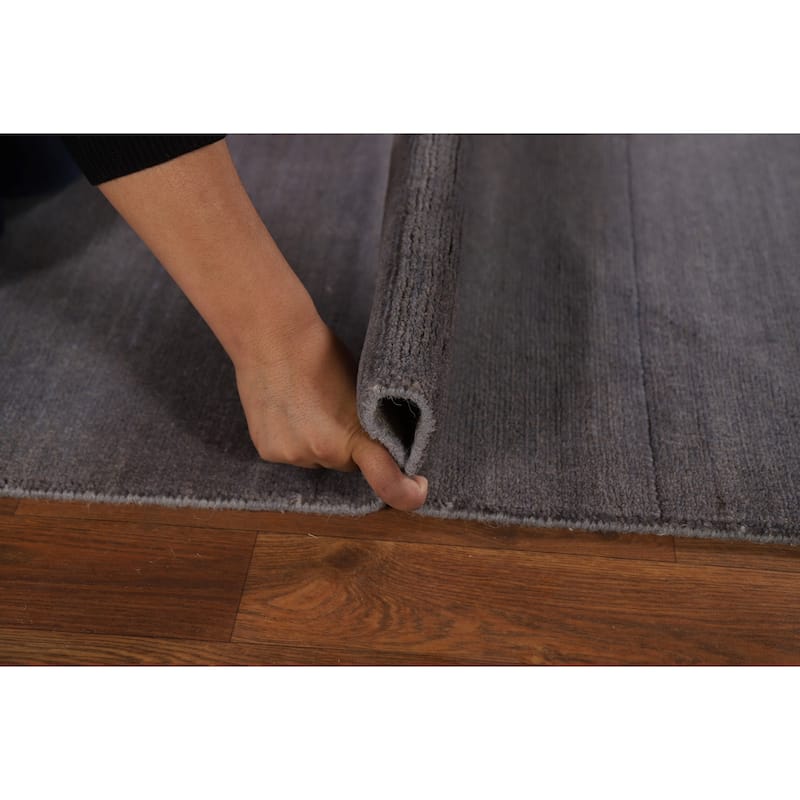 Gray Blue Modern Gabbeh Oriental Runner Rug Handmade Wool Carpet - 3'0"x 11'3"