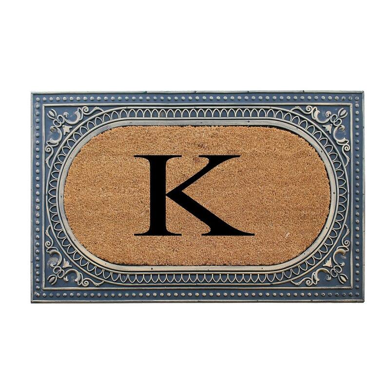 A1HC First Impression Carson Rubber and Coir 24" X 39", Heavy Duty, Easy to Clean Outdoor Monogrammed Doormat