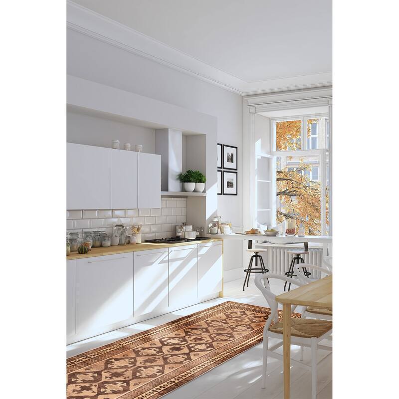 ECARPETGALLERY Hand-knotted Melis Vintage Tan Wool Rug - 4'5 x 12'3