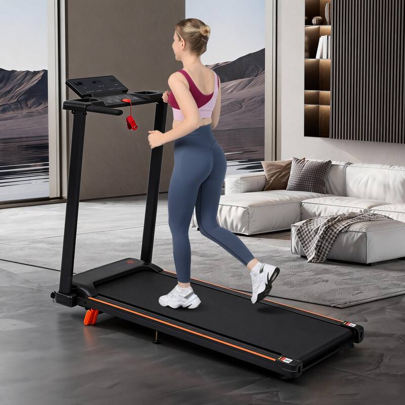 Portable Treadmills for Home with Handle, with 265 Lbs Capacity, 3.0HP Treadmill with 4 Adjustable Support Feet