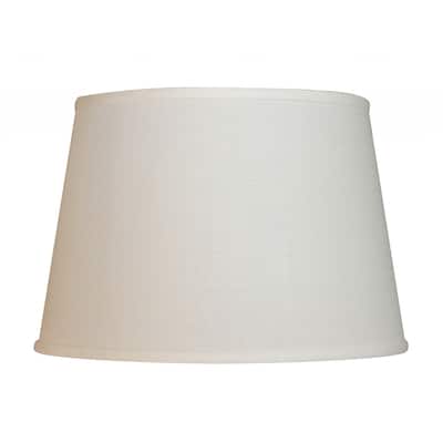 HomeRoots18" White Rounded Empire Slanted Linen Lampshade - 18