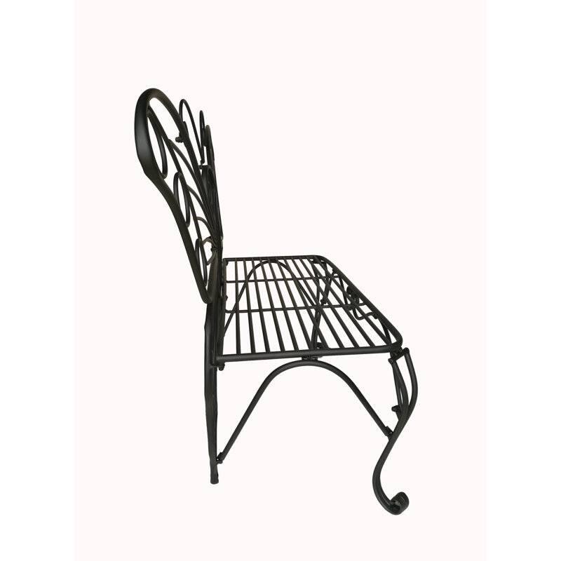 Metal Outdoor 2-Seater Butterfly Garden Bench - 60” L x 17.7” W x 39.2” H