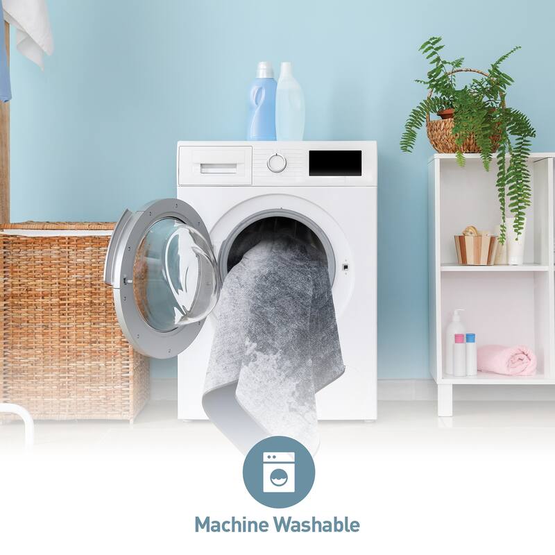 Distressed Abstract Machine Washable Area Rug