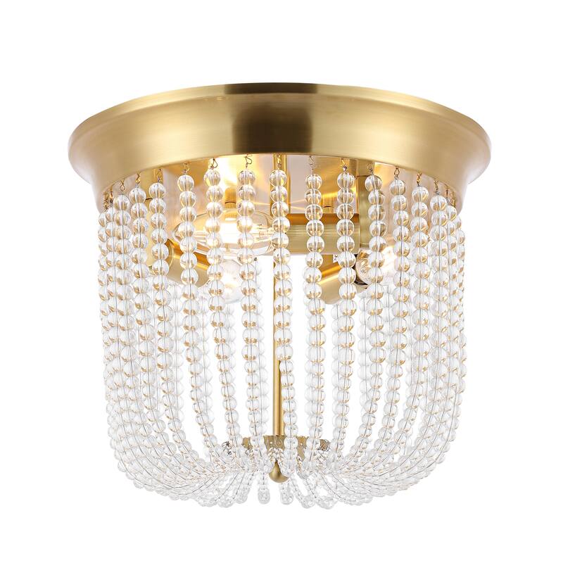 SAFAVIEH Lighting Orene Flush Mount - 13" W x 13" D x 10" H - Gold - 13Wx13Dx10H