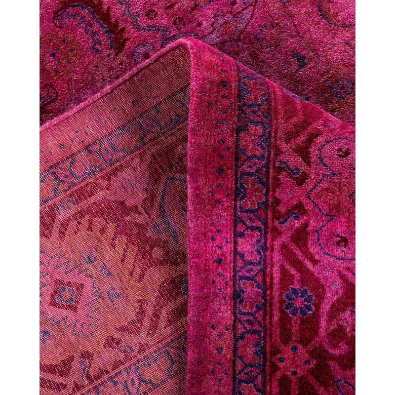 Contemporary Overdyed Wool Hand Knotted Area Rug - 6' 3" x 9' 2"