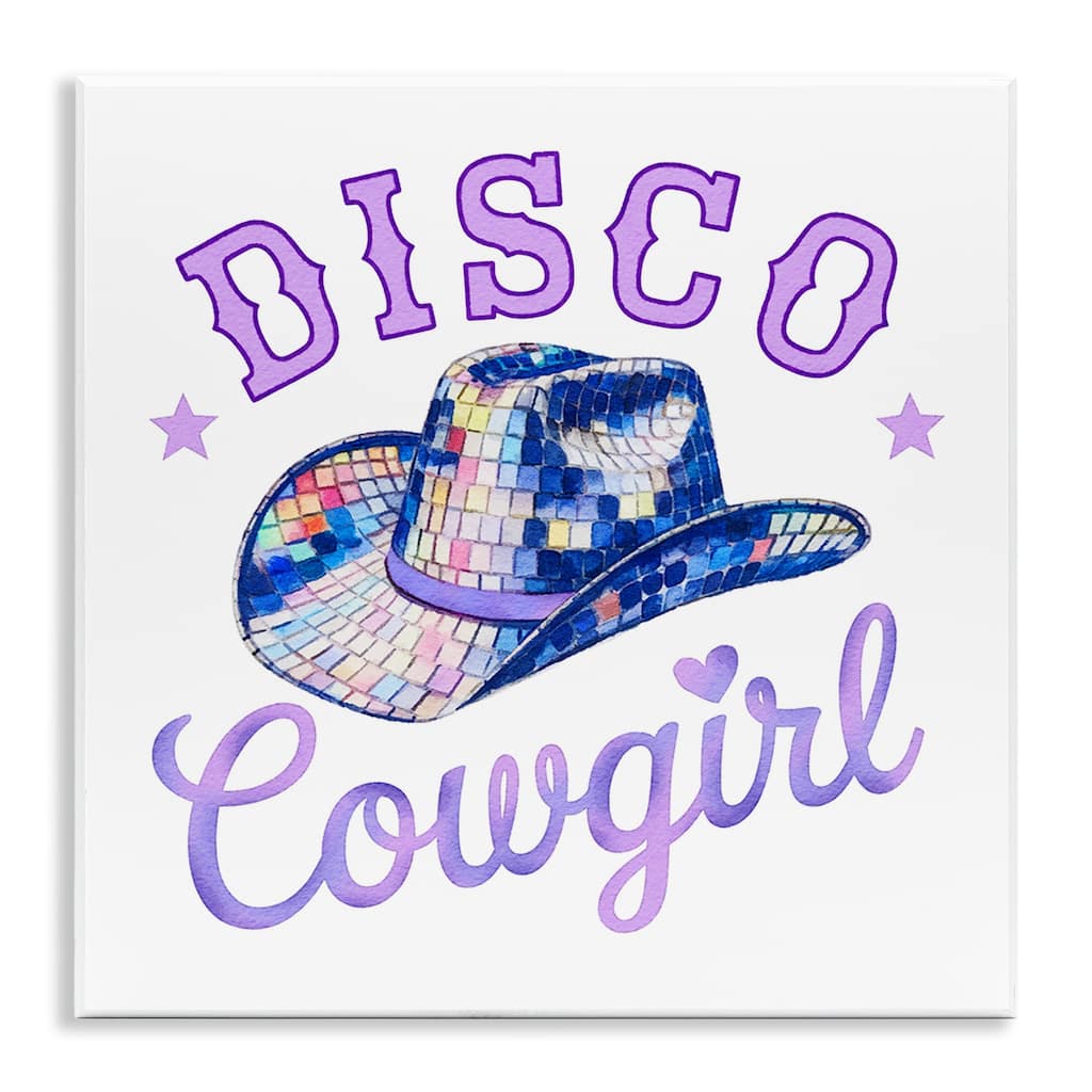 Stupell Purple Disco Cowgirl Hat Wall Plaque Art Design By Amanda Greenwood