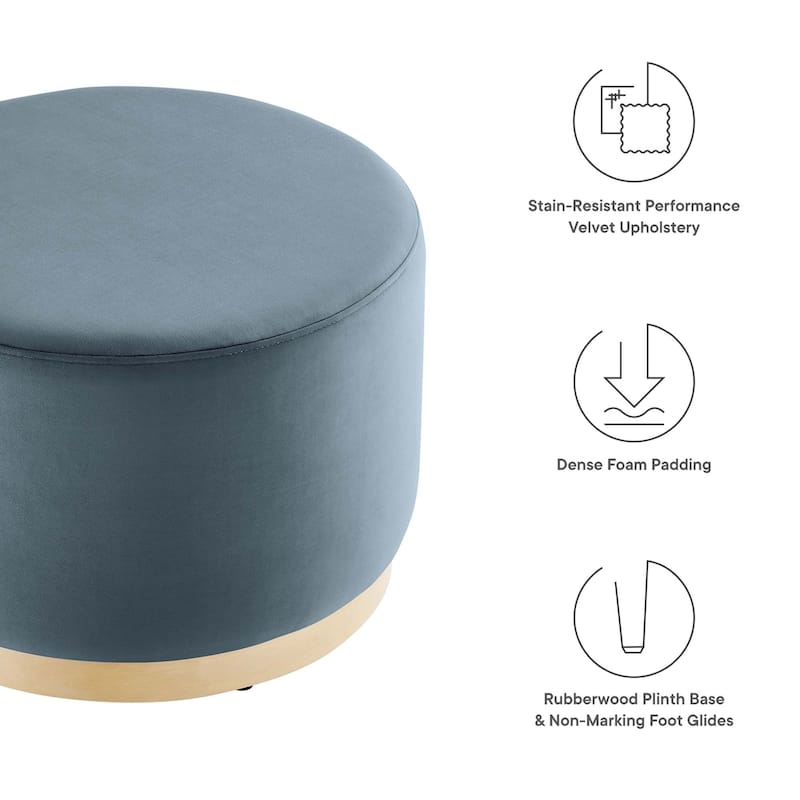 Tilden 16"/23"/29"/38" Performance Velvet Upholstered Ottoman