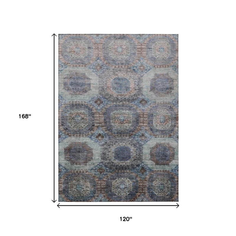 HomeRoots Medallion Transitional Rectangle Outdoor Rug