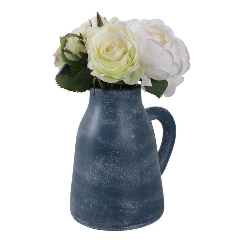Terracotta Pottery Vase with Handles Rustic Artisan Decorative Accent
