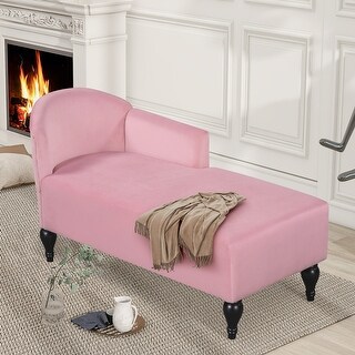 Modern Right Arm Facing Upholstery Lounge Chair with Solid Wood Legs ...