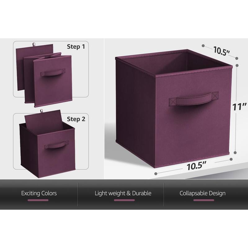 Sorbus 11" Foldable Storage Cube Basket Lightweight Organization Solutions - Single Pack - 11" x 10.5 x 10.5
