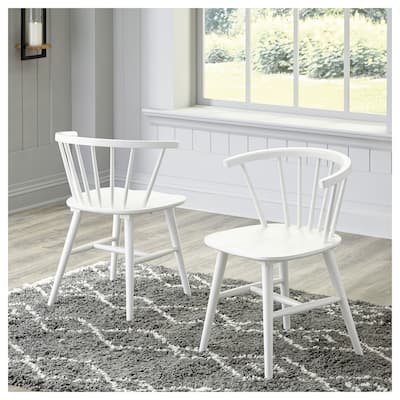 Signature Design by Ashley Grannen White Solid Wood Dining Chairs (Set of 2) - 22"W x 21"D x 30"H