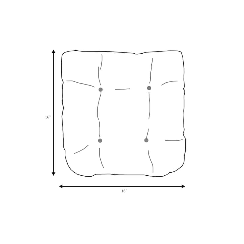 Sorra Home Tufted Chair Cushion Round U-Shaped Back 16 x 16 x 3"