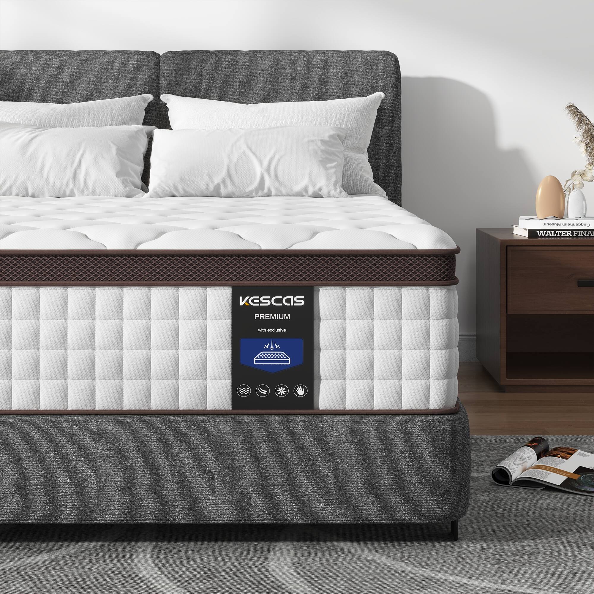 Kescas 12 Inch Memory Foam and Inner Spring Hybrid Mattress On Sale Bed Bath & Beyond 37966623