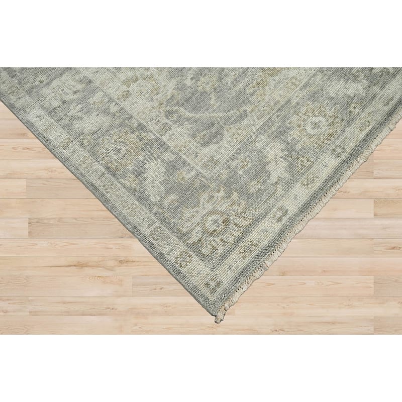 Hand Knotted Turkish Oushak Gray Wool Traditional Oriental Area Rug