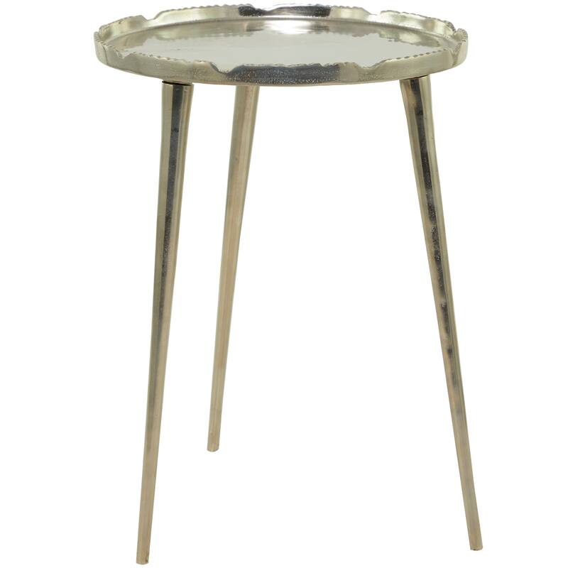 Black, Silver or Gold Aluminum Accent Table with Tray Top