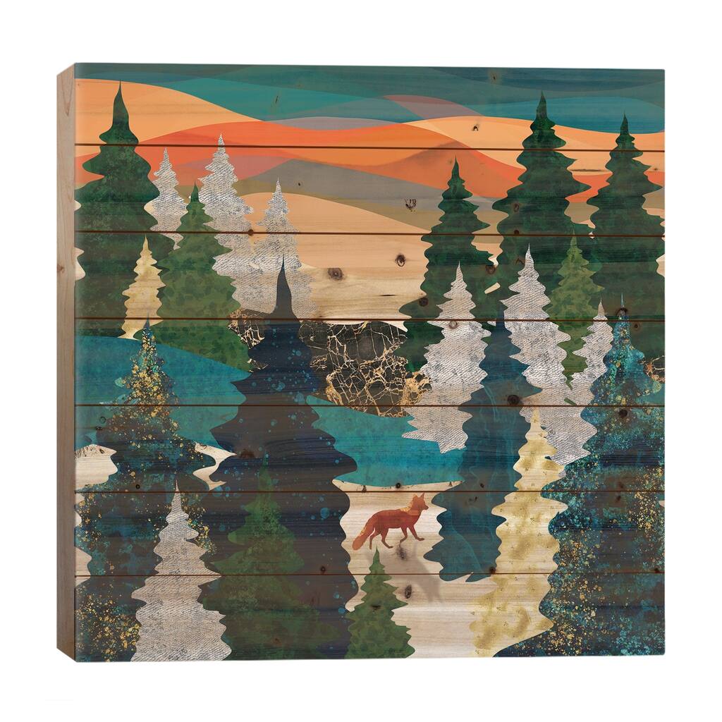 Amber Fox Print On Wood by SpaceFrog Designs - Multi-Color