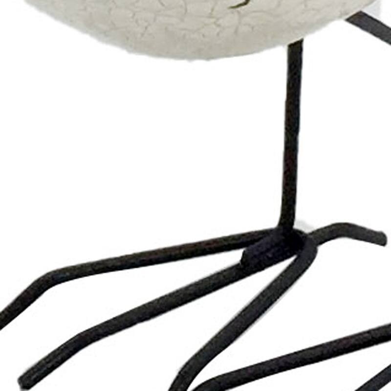 HomeRoots Set of Three Black and White Fabric Bird Statue Tabletop Sculpture - 3.2' X '9.5' X '5.5