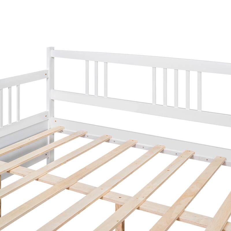 Full Size Daybed with Support Legs, White - Multi-functional Furniture for Bedroom or Living Room