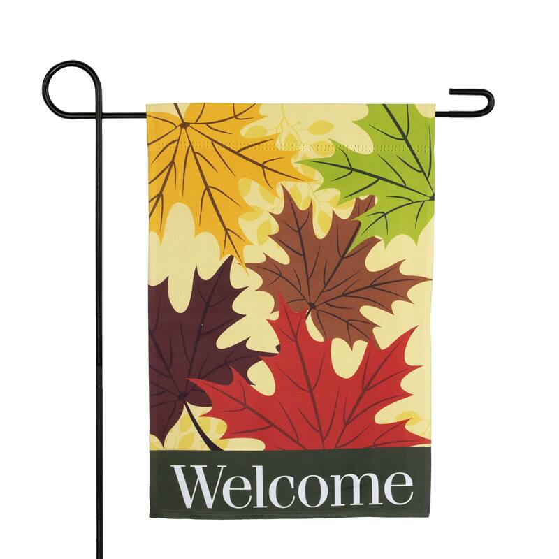 Welcome Fall Harvest Leaves Outdoor Garden Flag - 18" x 12.5" - 18" x 12.5"