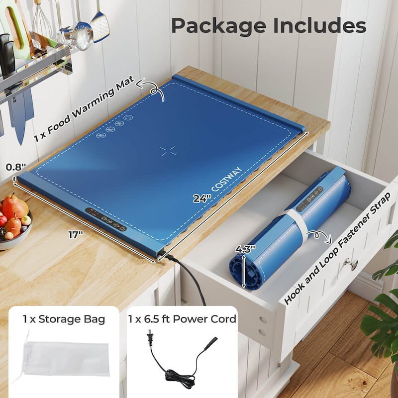 Costway Rollable & Portable Electric Warming Tray with Fasting Heating - See Details