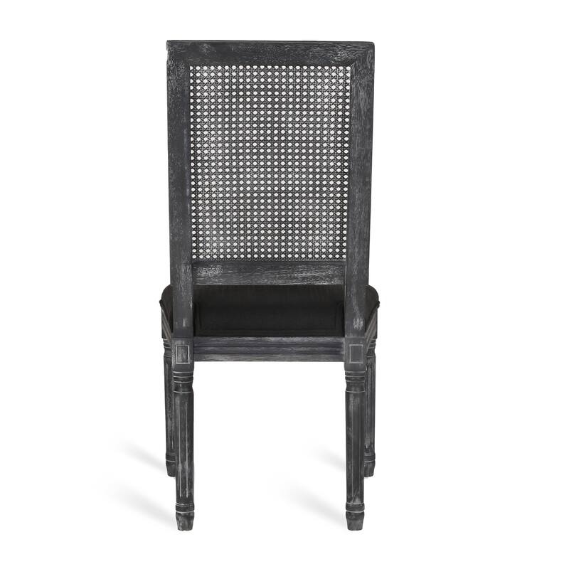 Regina French Country Wood and Cane Upholstered Dining Chairs by Christopher Knight Home