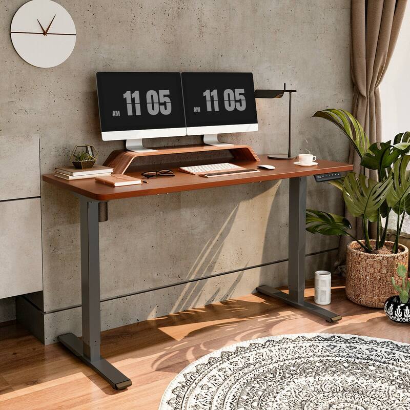 FLEXISPOT 55 x 28 Home Office Standing Desk Electric Height Adjustable Desk with LED Memory Control