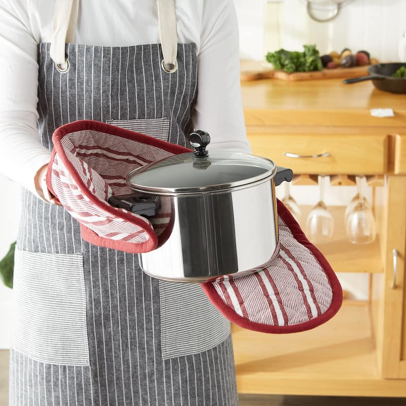 Chef Stripe Double Oven Mitt